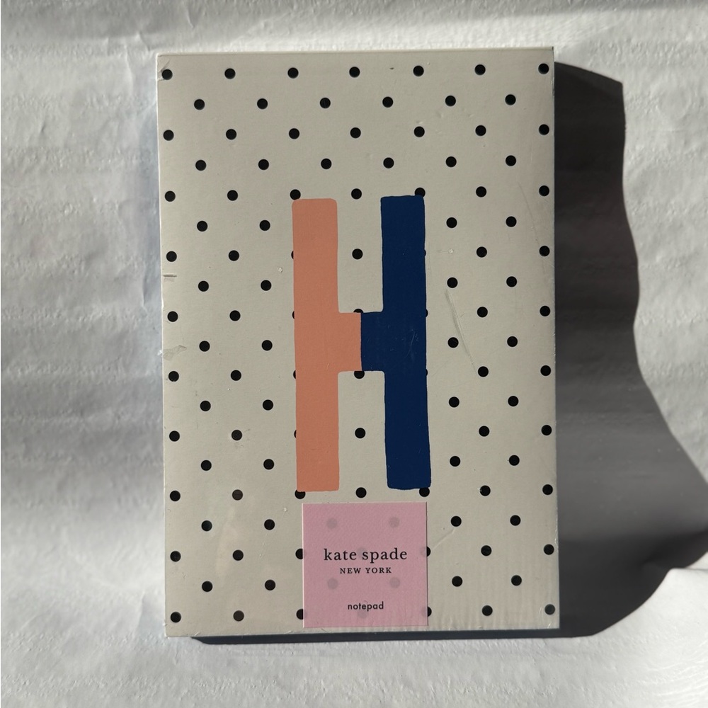 Kate Spade Peach and Blue H Polka Dot Notepad